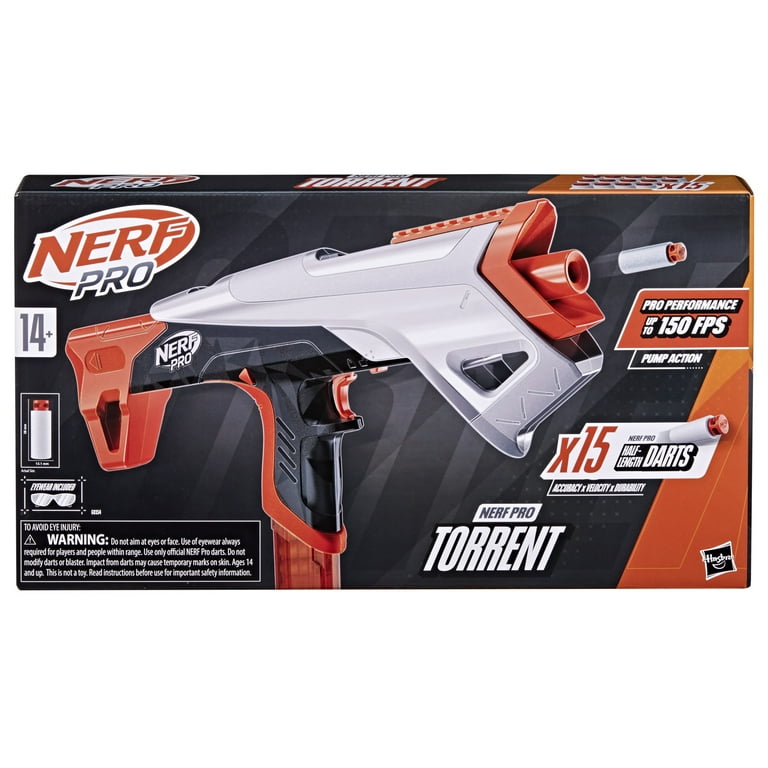 Nerf Pro Torrent Half-Length Dart Blaster, 15 Nerf Pro Half-Length