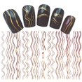 thumbnail image 1 of 1 Sheet Gold Silver 3D Nail Sticker Geometric Stripe Wave Lines Strip Tips Manicure Adhesive Transfer Sticker, 1 of 3