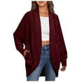 thumbnail image 1 of FAIWAD Womens Open Front Cardigan Long Sleeve Knit Plus Size Lightweight Sweater Coat, 1 of 4