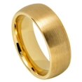 thumbnail image 2 of Tungsten Carbide 8MM/6MM For Men and Ladies Domed Gold IP Brushed Finish Wedding Band Ring Set, 2 of 4