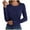 Navy-01, variant on Perfectbot Women's Textured Knit Top, Slim Fit Long Sleeve Crewneck for Fall & Spring Fashion