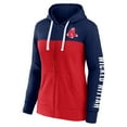 thumbnail image 2 of Women's Fanatics Navy/Red Boston Red Sox Take The Field Colorblocked Hoodie Full-Zip Jacket, 2 of 3