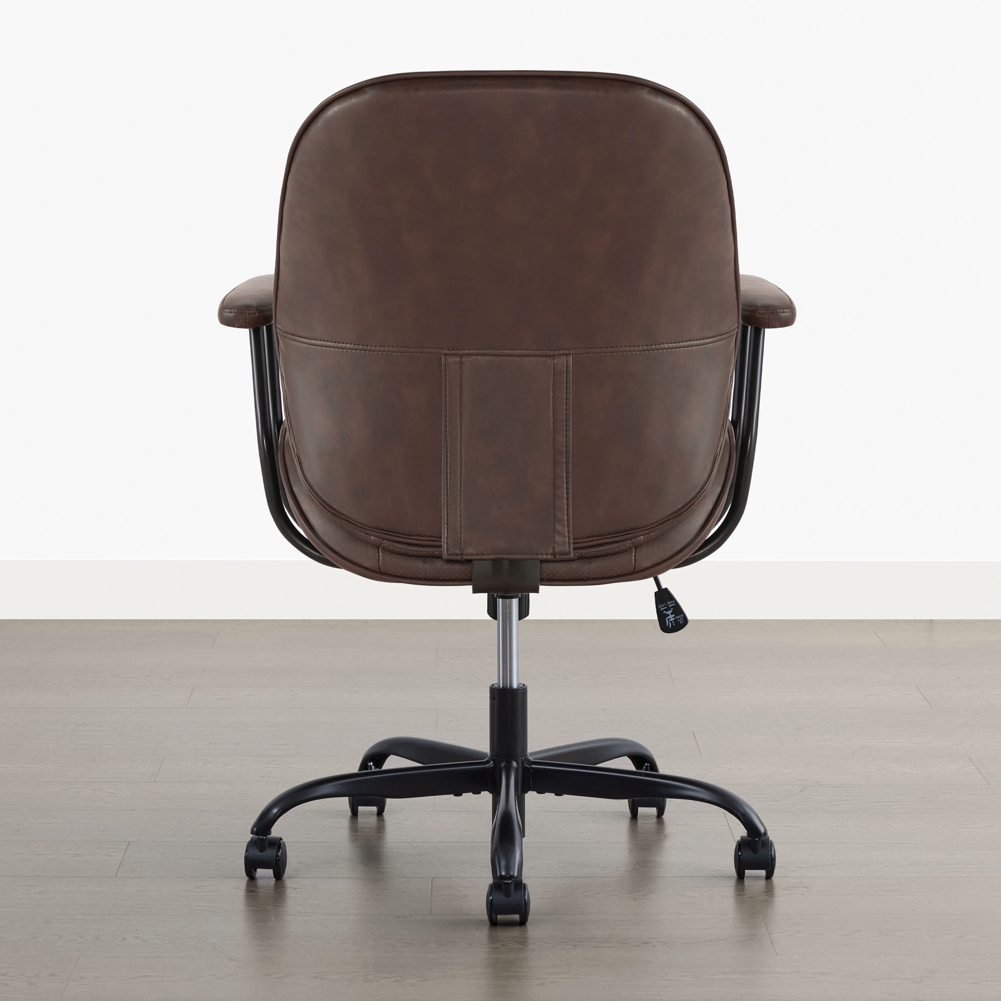 Spruce & Spring Faux Leather Office Chair with Swivel Base, Ergonomic High-Back Design, Breathable PU/Polyester Blend, Espresso