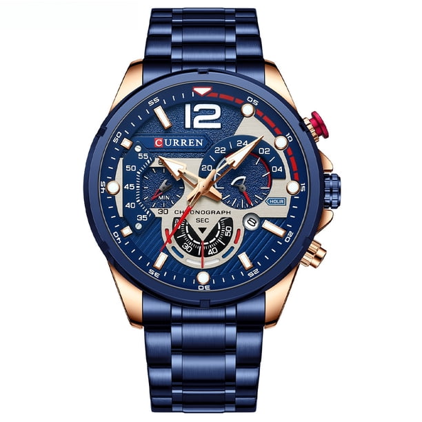 Reloj de hombre Calendario Reloj de hombre Reloj de acero con seis agujas Reloj de cuarzo Reloj deportivo para hombre