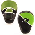 thumbnail image 2 of Kruzak Two-Tone Focus Mitts and Boxing Gloves Set for Kickboxing and Muay Thai MMA Training - Fitness Kit with Punching Pads for Martial Arts and Karate (Black/Green, 14 oz), 2 of 7