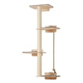 thumbnail image 3 of Favory Floor-to-Ceiling Cat Tree with Natural Sisal Rope Scratching Post - Adjustable Height  - Modern Cat Activity Tree, Cat Scratcher Post, 3 of 9