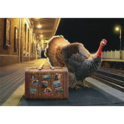 Avanti Press Turkey At Train Station Funny Thanksgiving Card