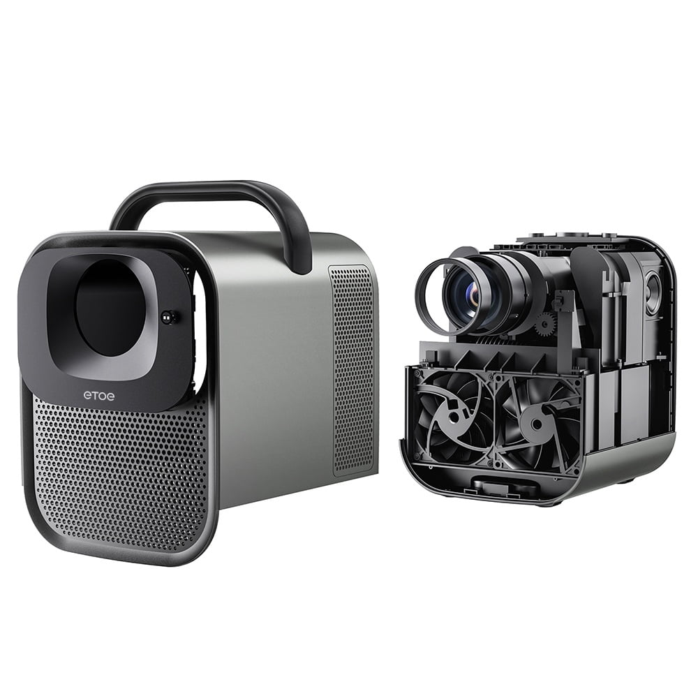 Projector with 1300 ANSI Lumen, Native 1080P, Built-in Google TV, Auto Focus & Auto Keystone Correction, 2*10W Speakers – US Plug--ETOE Seal Pro