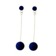 thumbnail image 4 of FRCOLOR Women Dangle Earrings Pom-pom Earrings Elegant Long Earring Fashion Jewelry (Blue), 4 of 8