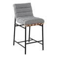 thumbnail image 2 of Pemberly Row Set of 2 Gray Boucle Fabric Counter Height Chairs, 2 of 6