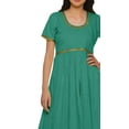 thumbnail image 5 of Moomaya Long Bollywood Designer Kurti WoMen's Solid Maxi Kurta Front Slit Tops, 5 of 6