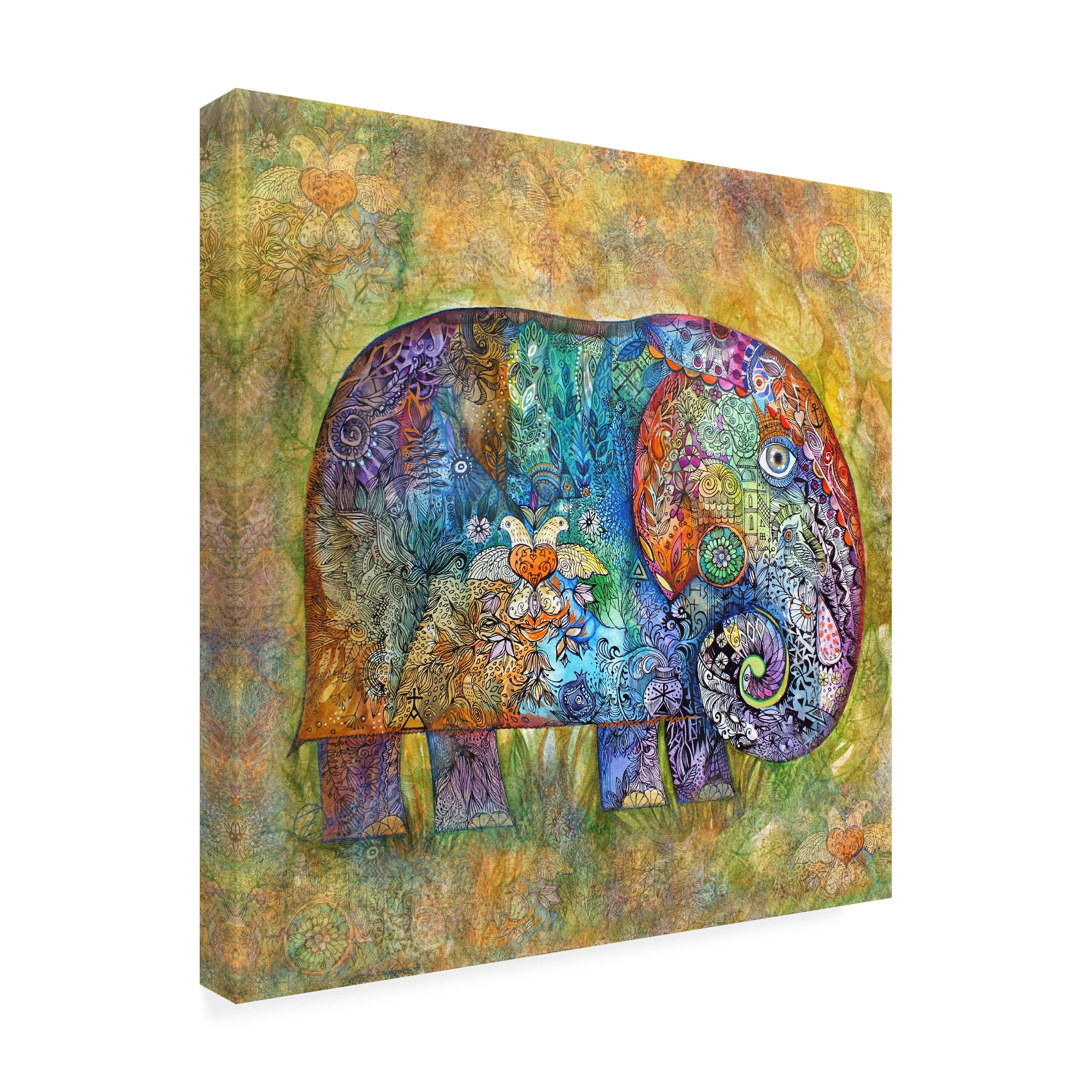 Trademark Fine Art 'Runes Elephant' Canvas Art by Oxana Ziaka