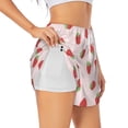 thumbnail image 3 of Lsque Strawberry Printed Women's Running Shorts with Liner Pockets,Elastic Quick Dry Workout Athletic Gym Yoga Shorts,Womens High Waist Shorts-Small, 3 of 9