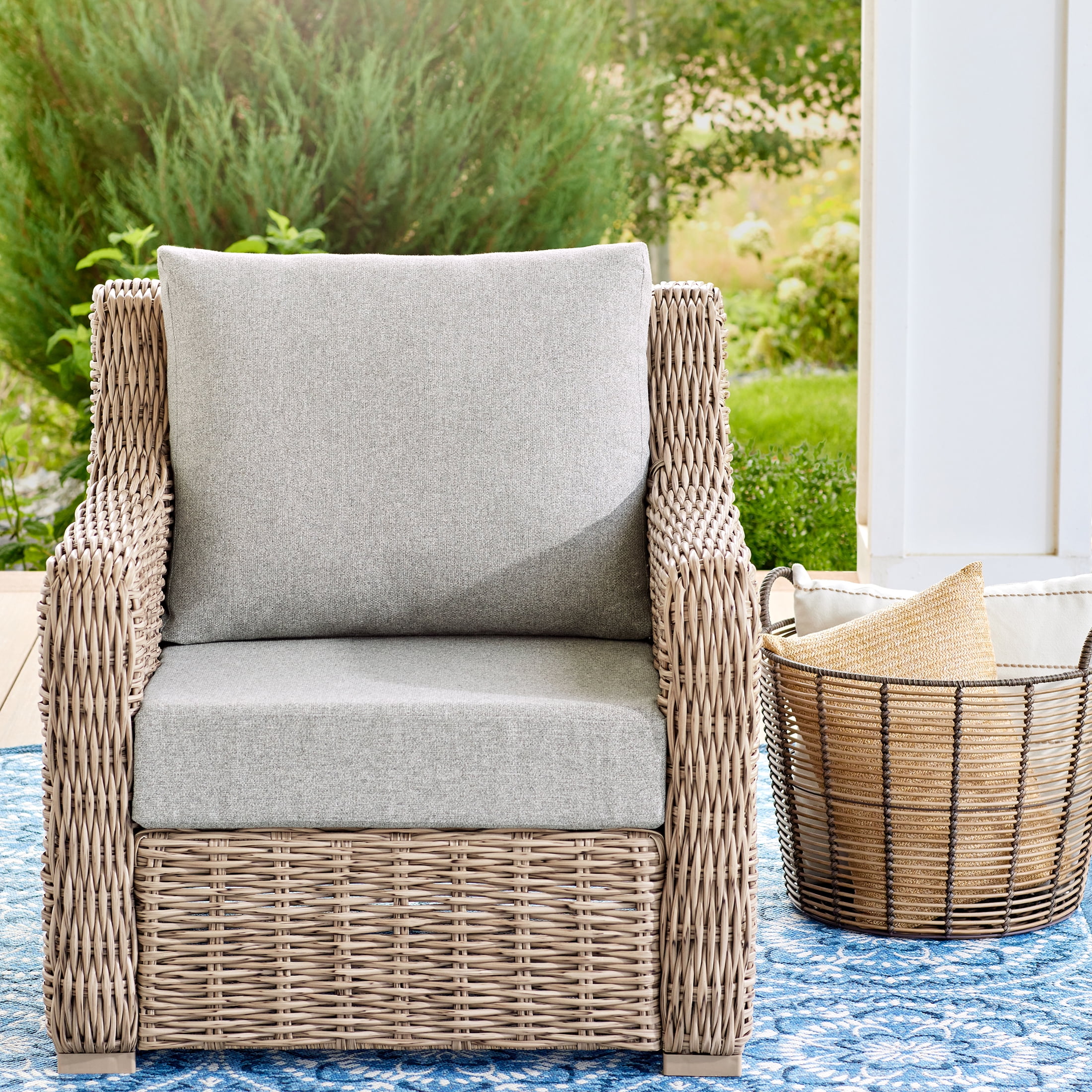 Better Homes & Gardens 24"x 24" Premium Gray Outdoor 2 Piece Deep-Seat Cushion