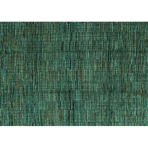 Ahgly Company Indoor Rectangle Abstract Turquoise Blue Modern Area Rugs, 5' x 7'