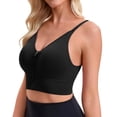 thumbnail image 2 of Floleo Women Front Zipper Sports Bra, Adjustable Strap Workout Top, U-Back Support Bralette, Everyday Yoga & Running Underwear (Black,Free Size), 2 of 5