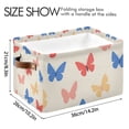 thumbnail image 4 of Yayeee Canvas Storage Basket with Handles for Shelves Fabric Bins Closet Organizer, Red Butterflies, 4 of 8