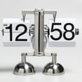 thumbnail image 5 of Elegant White Dual-Legged Table Clock with Automatic Page-Flipping Mechanism - Classic Metal Pendulum Design for Bedside, Desk, or Living Room Decor | Creative Gift-Worthy Timepiece for Home & Office, 5 of 5