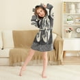 thumbnail image 3 of FORMRS Niños Bathrobe Unisex Hooded Robe Soft Plush Pajamas Sleepwear, Size 7-9T, Beige Moon, 3 of 7
