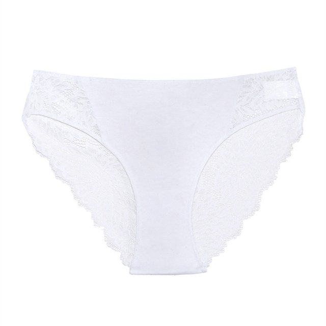 Gibobby Calzones para mujer sexy Ropa interior sexy de cintura para mujer, bragas de color sólido, ropa interior de encaje, bragas para mujer(Blanco,CH)