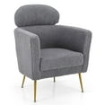 thumbnail image 3 of Summit Living Sherpa Accent Chair with Adjustable Headrest, Teddy Barrel Sofa for Living Room Bedroom Office, Gray, 3 of 10