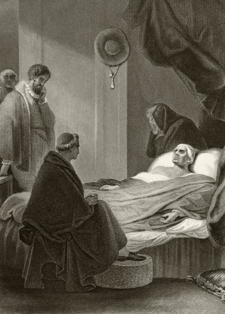 Death Of Thomas Cardinal Wolsey At Leicester Abbey November 29 1530 From The National And Domestic History Of England By William Aubrey Published London Circa 1890 Canvas Art - Ken Welsh Design Pics