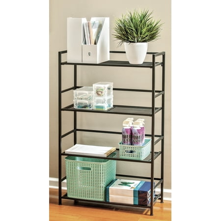 Flip Shelf Wide Wire Shelving Unit W 4 Shelves 26 5 43 High Flip Shelf Wide Wire Shelving Unit W 4 Shelves 26 5 43 High 12 Deep Black Com