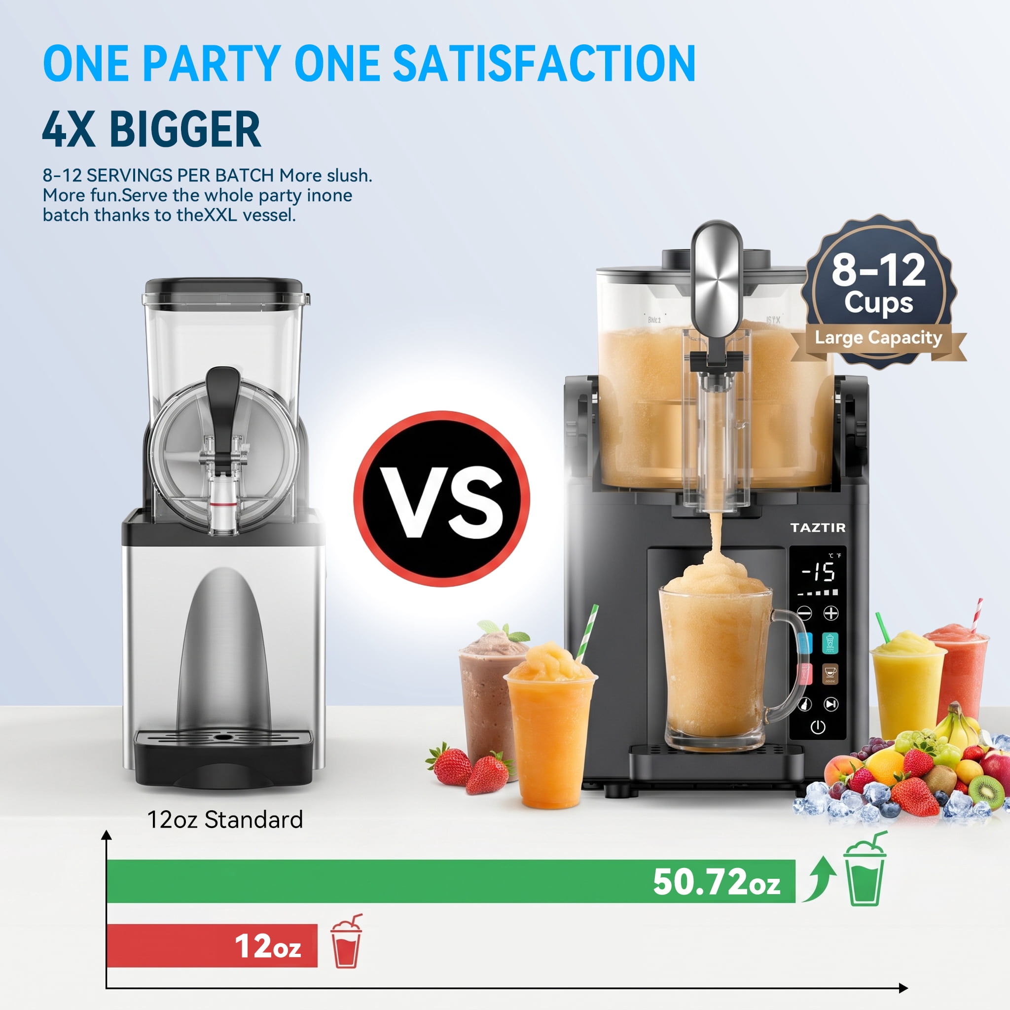 Slush & Ice Maker Machine Suitable for Ice Cubes & Slushy Drinks, Fast 9-Minute Ice Production, Compact Self-Cleaning Countertop Ice Maker for, Backyard BBQ, Camping, Parties