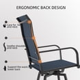 thumbnail image 4 of Outdoor Bar Stools Set of 2, 28.4" Pub Height Tall Patio Chairs, All-Weather 360° Swivel Patio Barstools for Outside Garden Poolside Yard, Blue, 4 of 8