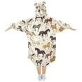 thumbnail image 2 of joogoo Wearable Blanket Hoodie Wild Horses for Flannel Sherpa Pocket 3-14 YR S, 2 of 7