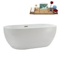 thumbnail image 2 of 62" Streamline N142BBR Soaking Freestanding Tub and Tray With Internal Drain in Brushed Brass, 2 of 9