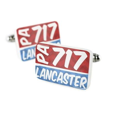Lancaster Cufflinks - Cufflinks 717 Lancaster, PA red/bluePorcelain Ceramic NEONBLOND