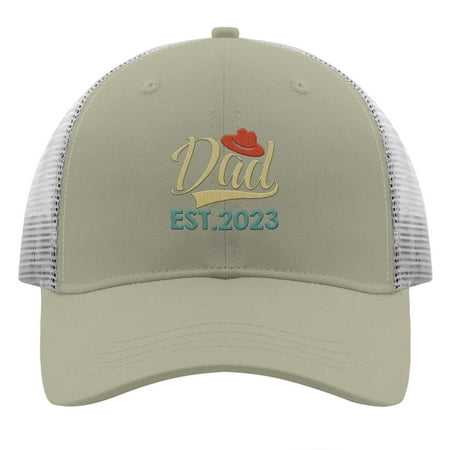 Baseball Cap dad est 2023 in blue and yellow Embroidery Dad Cap for Men Graphic Adjustable for Fishing Snapbacks apricot One Size