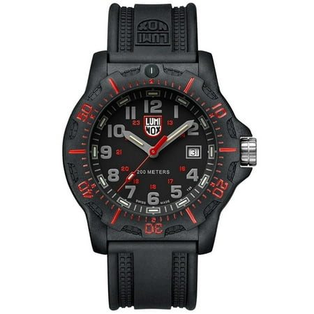 Luminox Men's 45mm Black Polyurethane Band Carbon Fiber Case Anti Reflective Sapphire Quartz Watch 8895