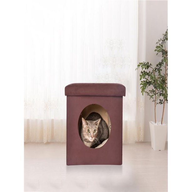 Warm Kitten Bed Cat Hut With Pet Bed Curious Cat Cube Cat House/Cat