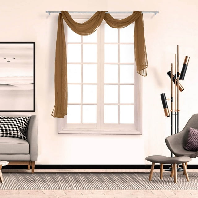 EGNMCR Curtains, Curtains for Bedroom 1Pcs Voile Curtain Swags All Colours Pelmet Valance Net Curtains Voile Swag Curtain Swags
