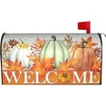 thumbnail image 2 of Fall Pumpkin Welcome Mailbox Covers Magnetic Standard Size 18" X 21" Thanksgiving Farmhouse Rustic Fall Magnetic Mailbox Cover Post Letter Box Mailbox Covers for Garden Yard, 2 of 6