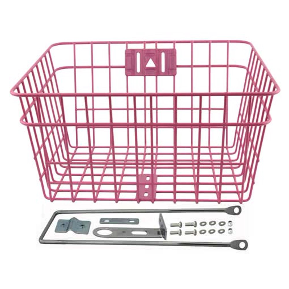 Steel Wire Basket W/Braces Pink. for bicycle basket, bike basket