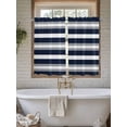 thumbnail image 6 of Navy Blue Gray Stripe Kitchen Curtains 54 Inches length, Modern Farmhouse Horizontal Striped Window Treatment Curtain Drapes, Decorative Window Curtains for Bedroom Cafe, 52"x54", 2 Panels, 6 of 7