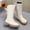 White, variant on Zecgelong Girls Winter Fashion Boots Warm Long Calf Height Leather Booties For Kids Stylish Boots Non Comfortable Waterproof Girls' Bootsâ 3.5-4 Years