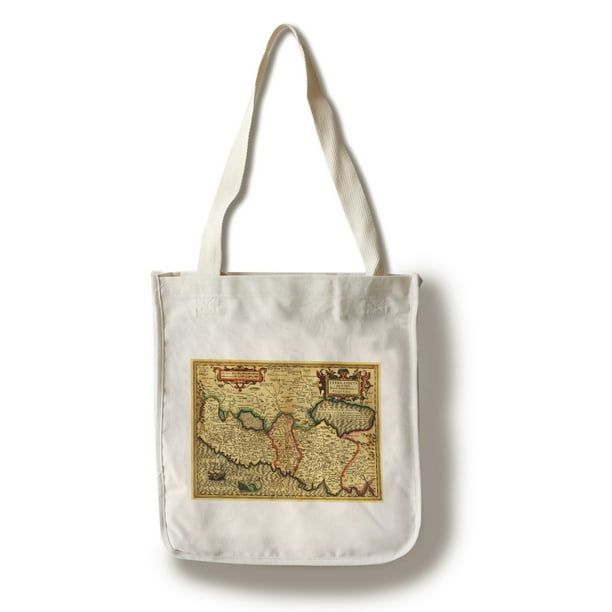 Lantern Press - Palestine - (1782) - Panoramic Map (100% Cotton Tote