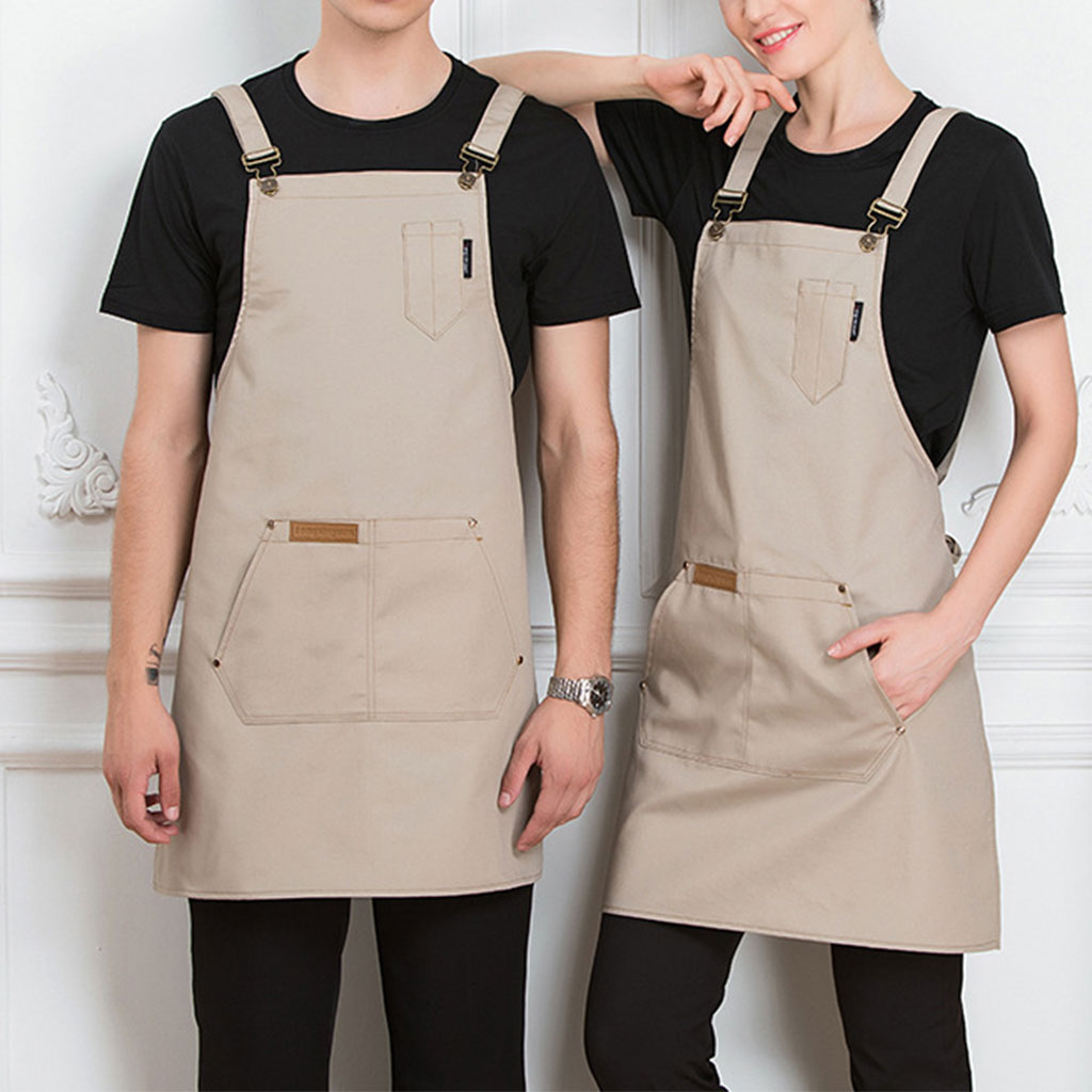 Work Apron with Pockets for Men Women Chef Waiters Artists Adjustable