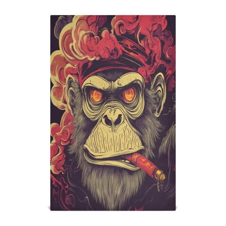 

WOBOGO Red Eyes Orangutan Pattern Kitchen Towel 4 Piece Large Cotton Dishcloth Premium Absorbency Set with Hanging Loop