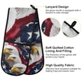thumbnail image 2 of Yayeee Double Oven Mitt Kitchen Heat Resistant Baking 35" x7" Quilted Glove, American Eagle Pattern, 2 of 6