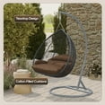 thumbnail image 3 of LeisureMod Hanging Swing Chair Two-Person Seater Egg Chair Grey Frame in Teardrop Design with Armrest Removable Zippered Washable Polyester Cushion Cover for Indoor and Patio Recluse Collection, 3 of 11