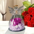 thumbnail image 4 of Gzwccvsn Preserved Rose Angel Glass Statue, Preserved Rose in Glass Angel Figurines Gifts for Mom Grandma Wife, Forever Real Roses Gifts for Her on Christmas Valentines Day Mothers Day, 4 of 5