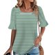 thumbnail image 2 of Blusas de Manga Corta para las Mujeres, Moda Verano Impreso, Blusas de Cuello Redondo, Chaqueta de Manga Corta para las Mujeres, 2 of 7