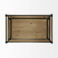 thumbnail image 4 of Mercana Benson Set of Two Light Brown Wood Black Iron Decorative Serving Trays, 4 of 7