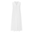 thumbnail image 5 of Horkkom Maxi Dresses for Women Summer V Neck Button Down Sleeveless Dress Casual Loose Long Dresses, Gifts for Women S, 5 of 7