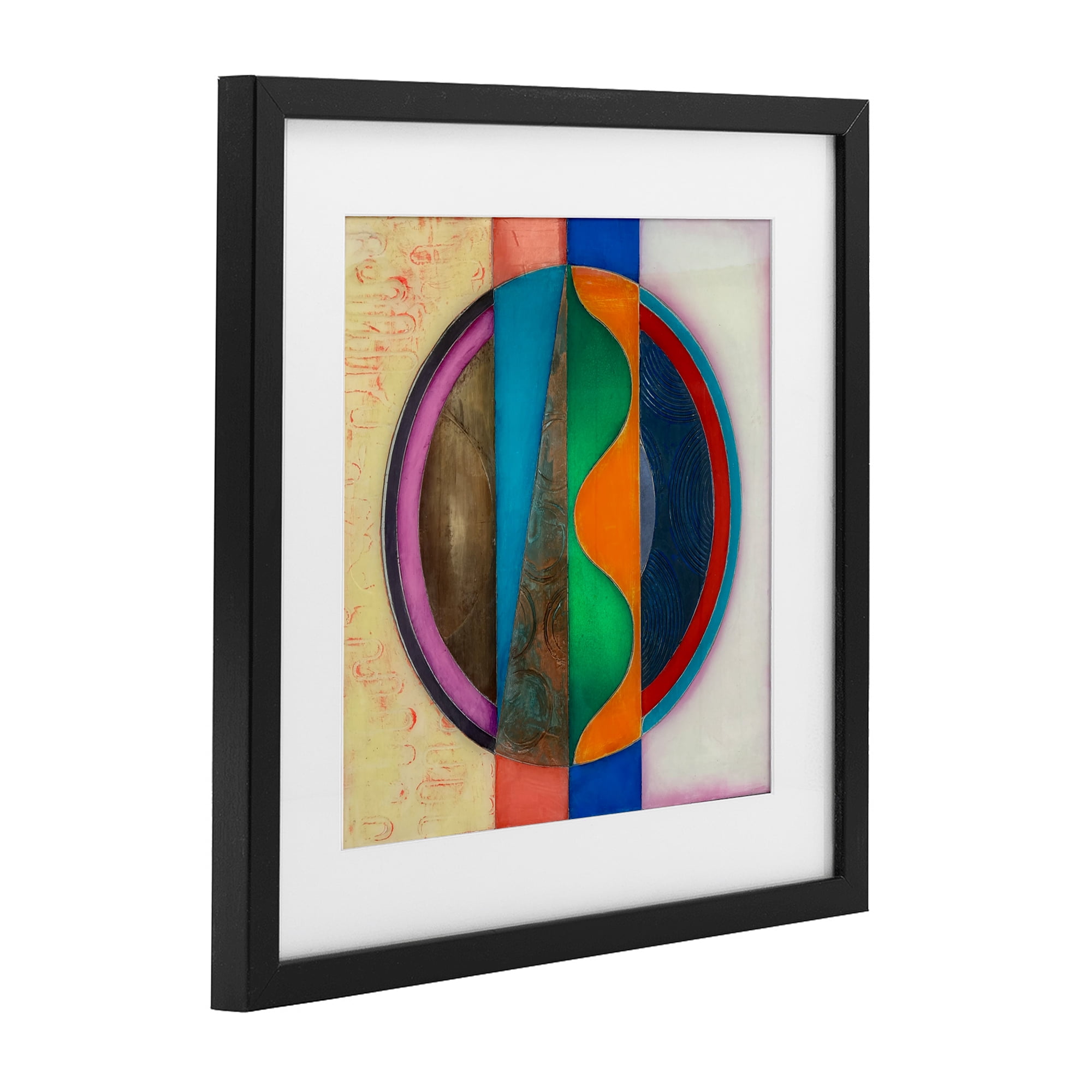 Stupell Industries Circle with Intersecting Waves Black Framed Print Under Glass, design by Matthew Finger